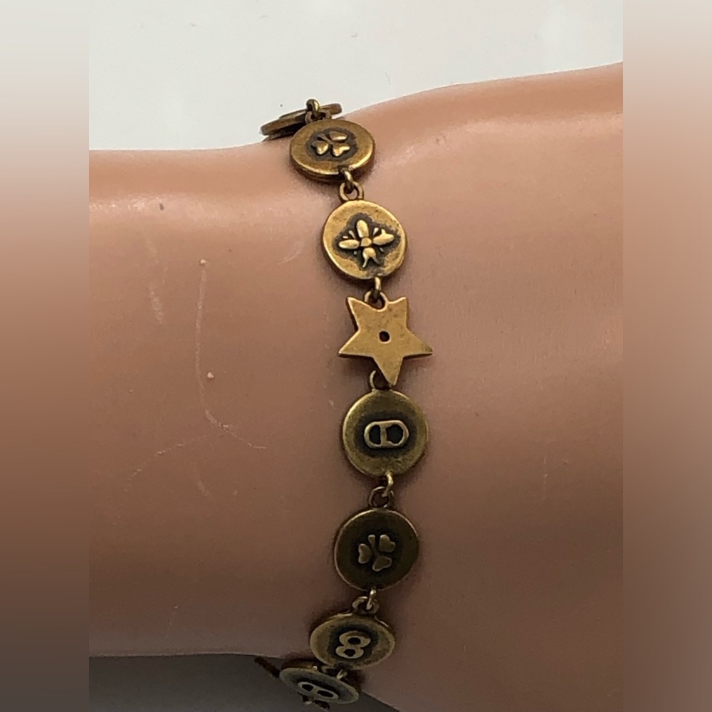 Christian Dior Amulettes  D’amour Round & Start Charms Vtg Brass 7in - Picture 7 of 15